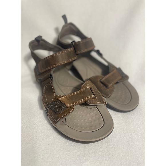 Clarks Leather Sport Sandals Fisherman Men 12M Brown Adjustable Straps 63581‎ main image 11